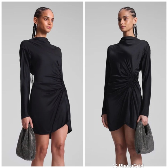 A.L.C. Georgia Satin Mini Dress in Black New with Tags! - Picture 3 of 8